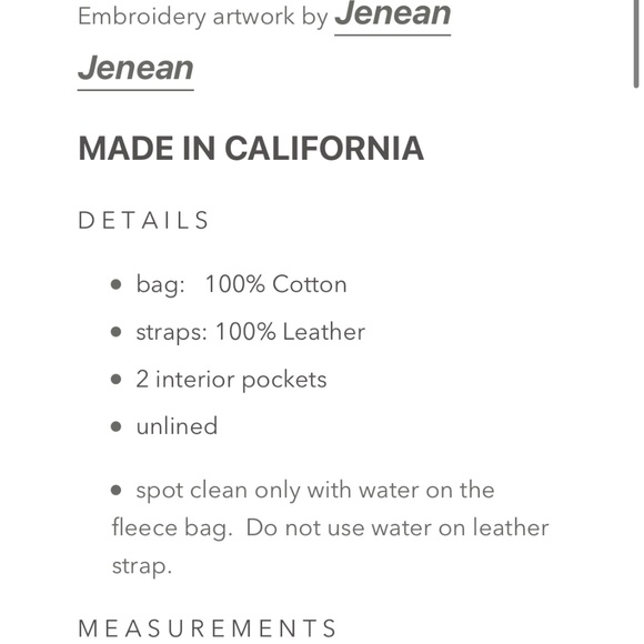 NWOT Stoned Immaculate X Jenean Jenean embroidered journey tote bag - Picture 4 of 14